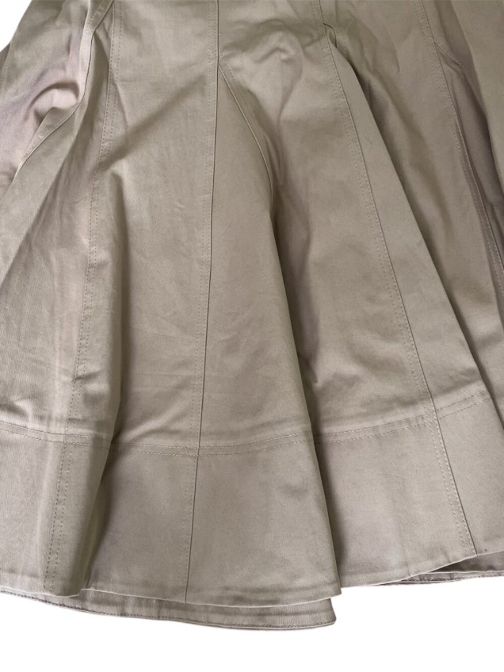 Zara ZW Collection Trench Midi Skirt Light Whiskey Pleated Hem Cotton Large NWT - Picture 9 of 13